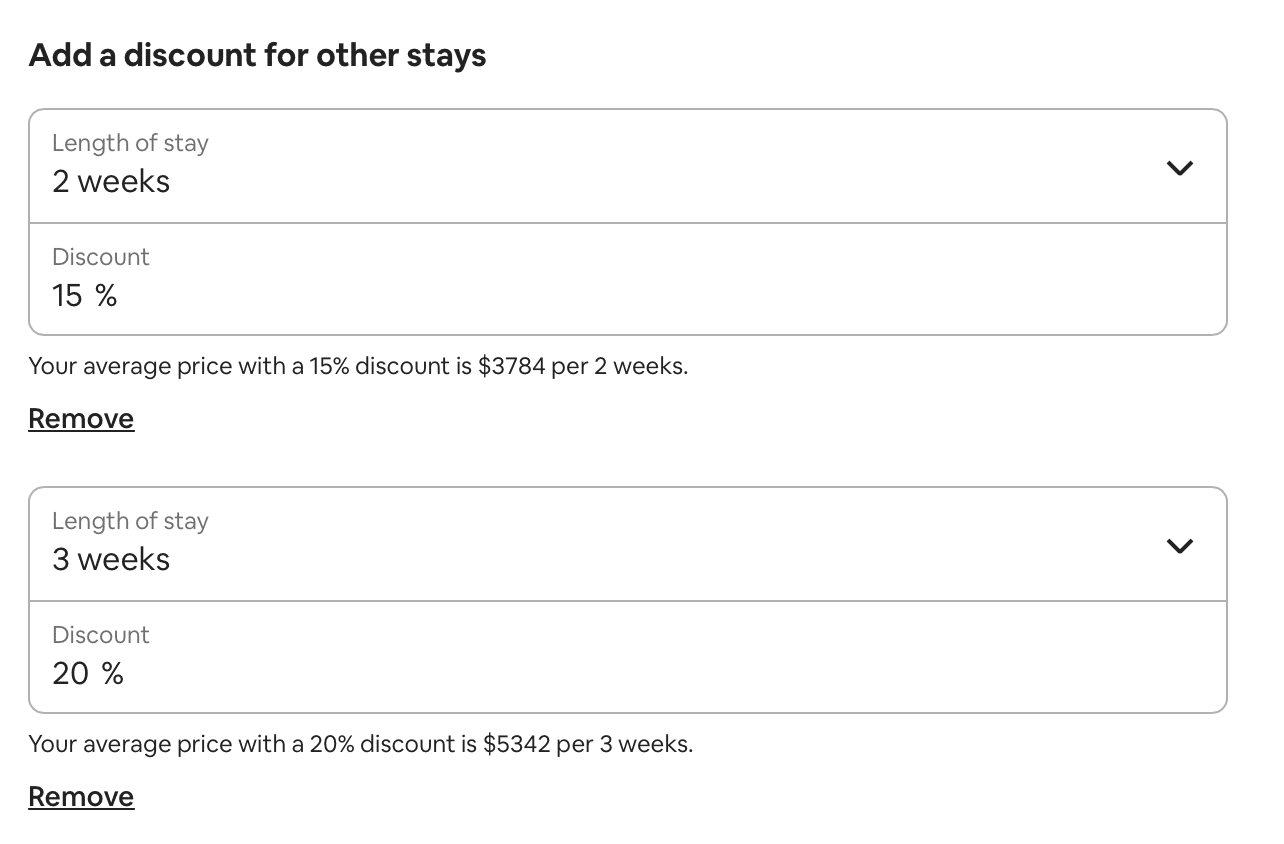 Length of stay discounts